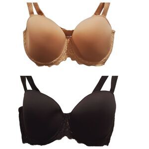Simone Perele Size 32G Caresse Spacer Underwire Bra Lot of 2 Nude + Black